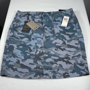 Seven7 Blue Camo Print Mini Fashion Skirt Women’s Sz 10 Cotton Spandex Pockets